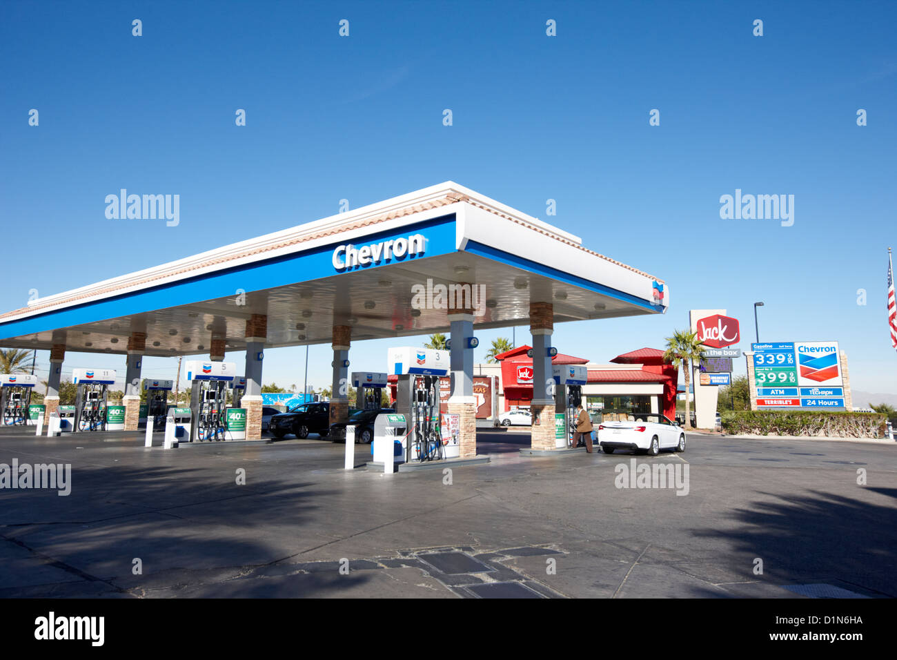 chevron gas fuel station Las Vegas Nevada USA Stock Photo