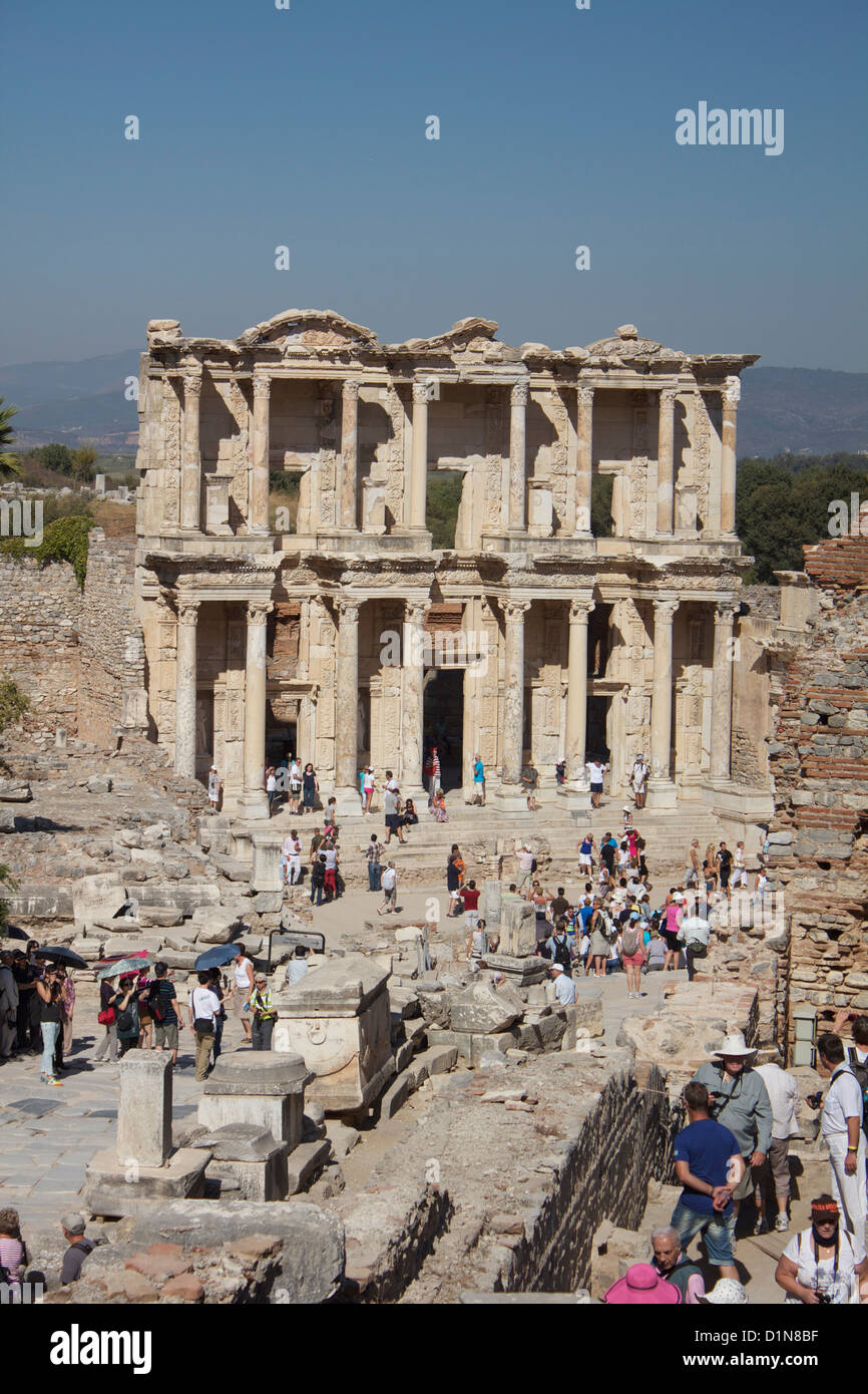 Ephesus The Library of Celsus in Morning Light Stock Photo