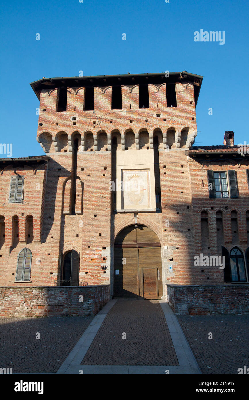 Galliate NO - Castello Sforzesco Stock Photo