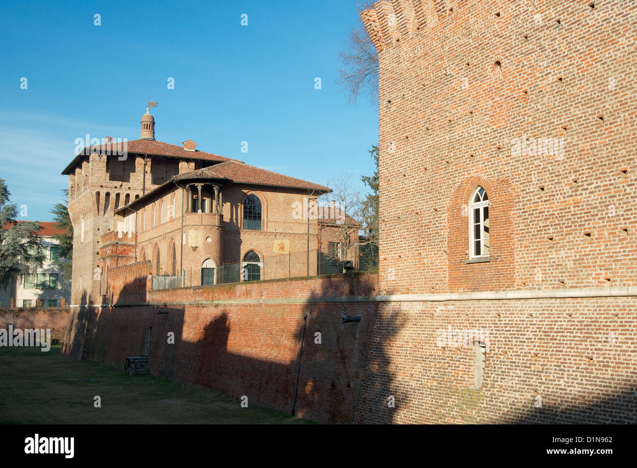 Galliate NO - Castello Sforzesco Stock Photo