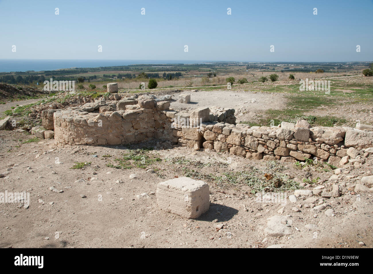 Ancient remains on the site of Palaipaphos at Kouklia Cyprus Stock Photo