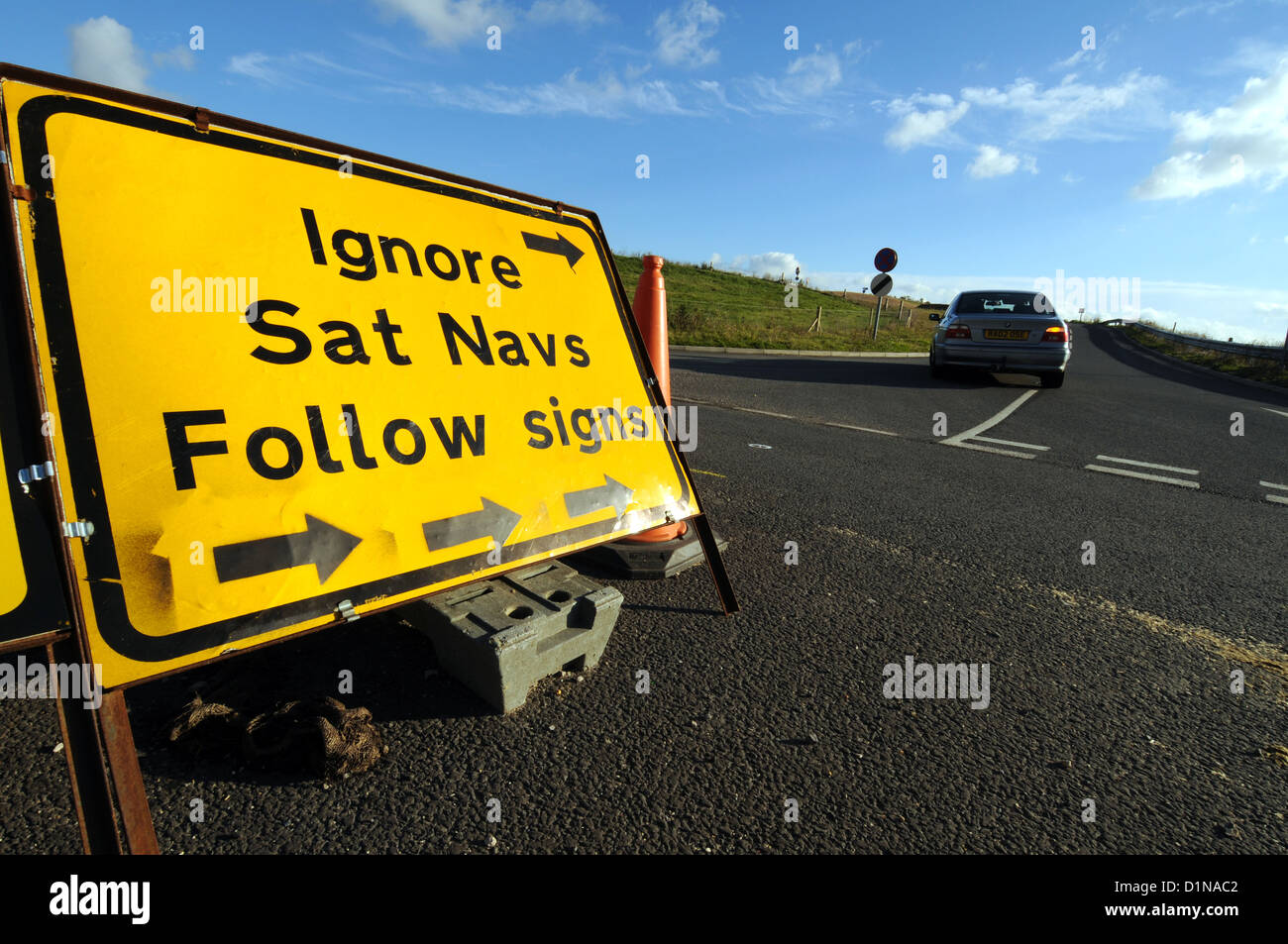 Sat nav warning sign signs hires