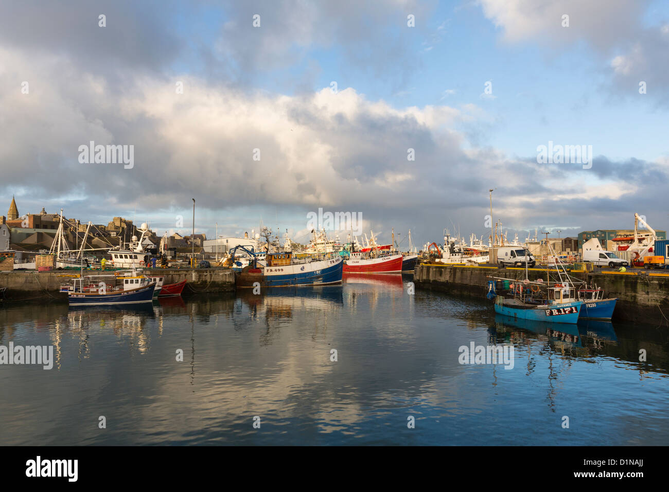 Safe in Fraserburgh Harbour Stock Photo