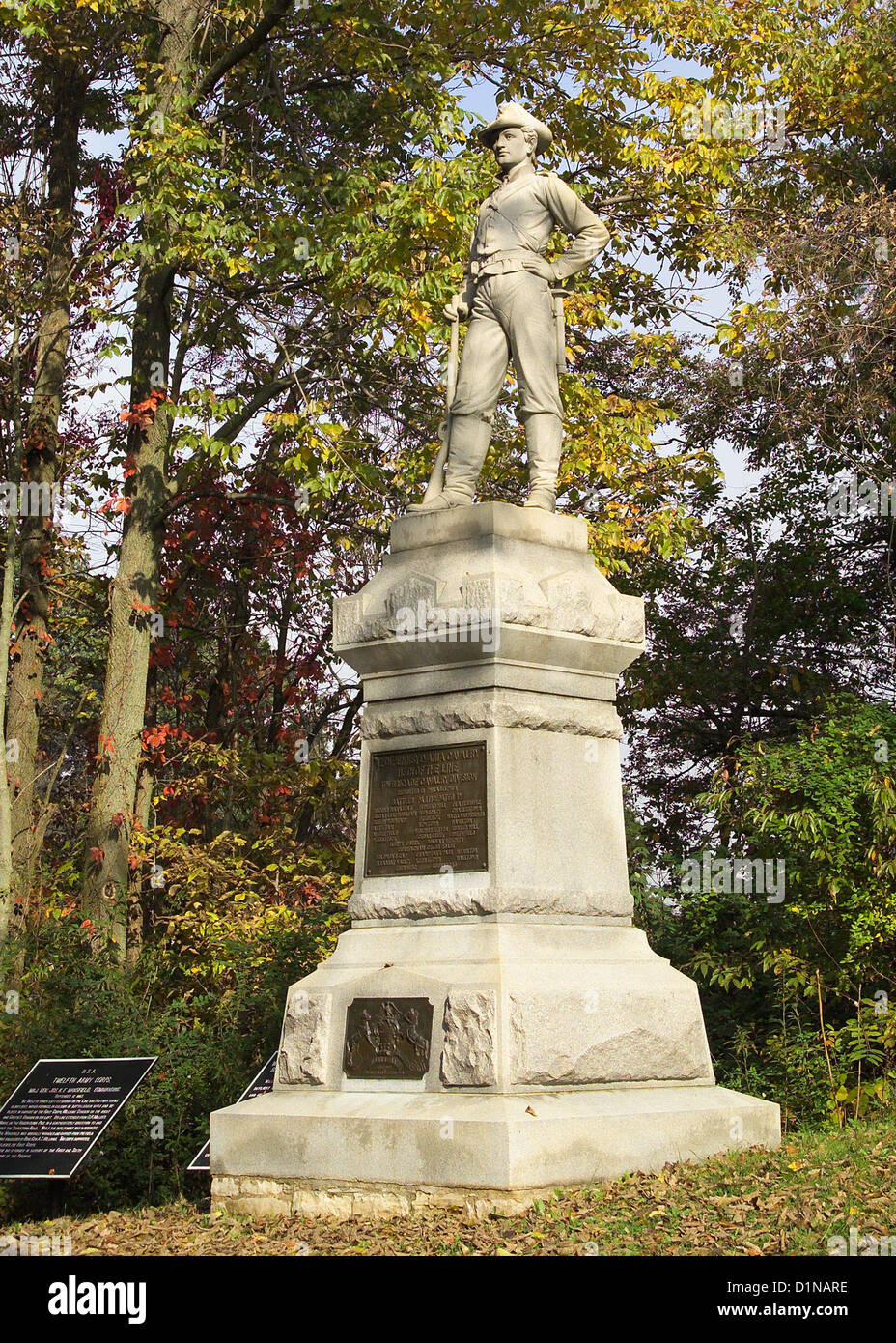 The 12th Pennsylvania Cavalry Monument stands at Antietam National ...