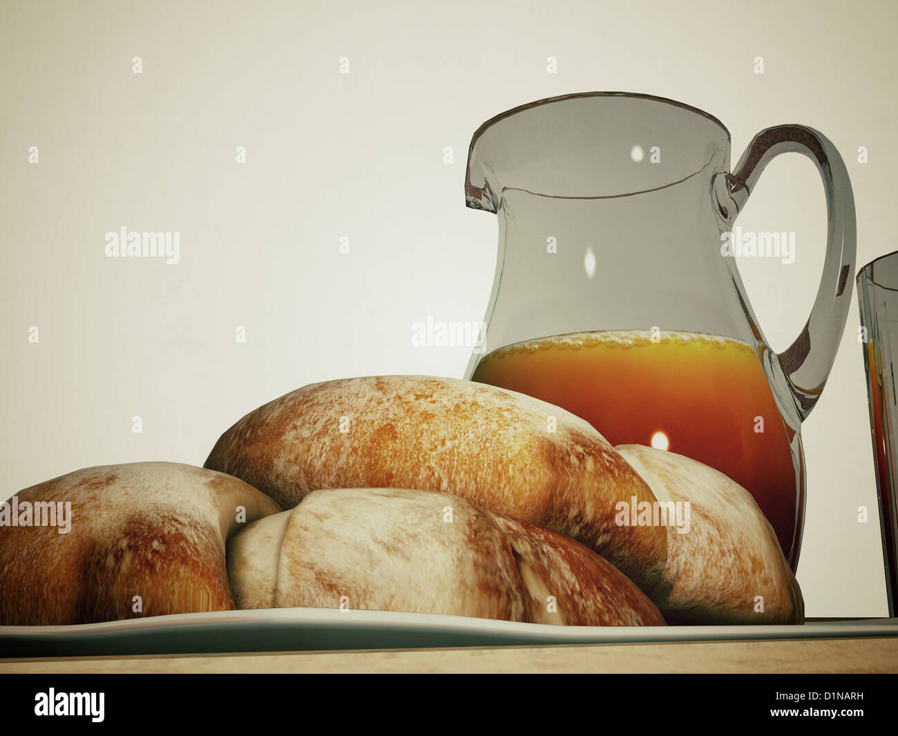 breakfast table isolated on white background Stock Photo - Alamy