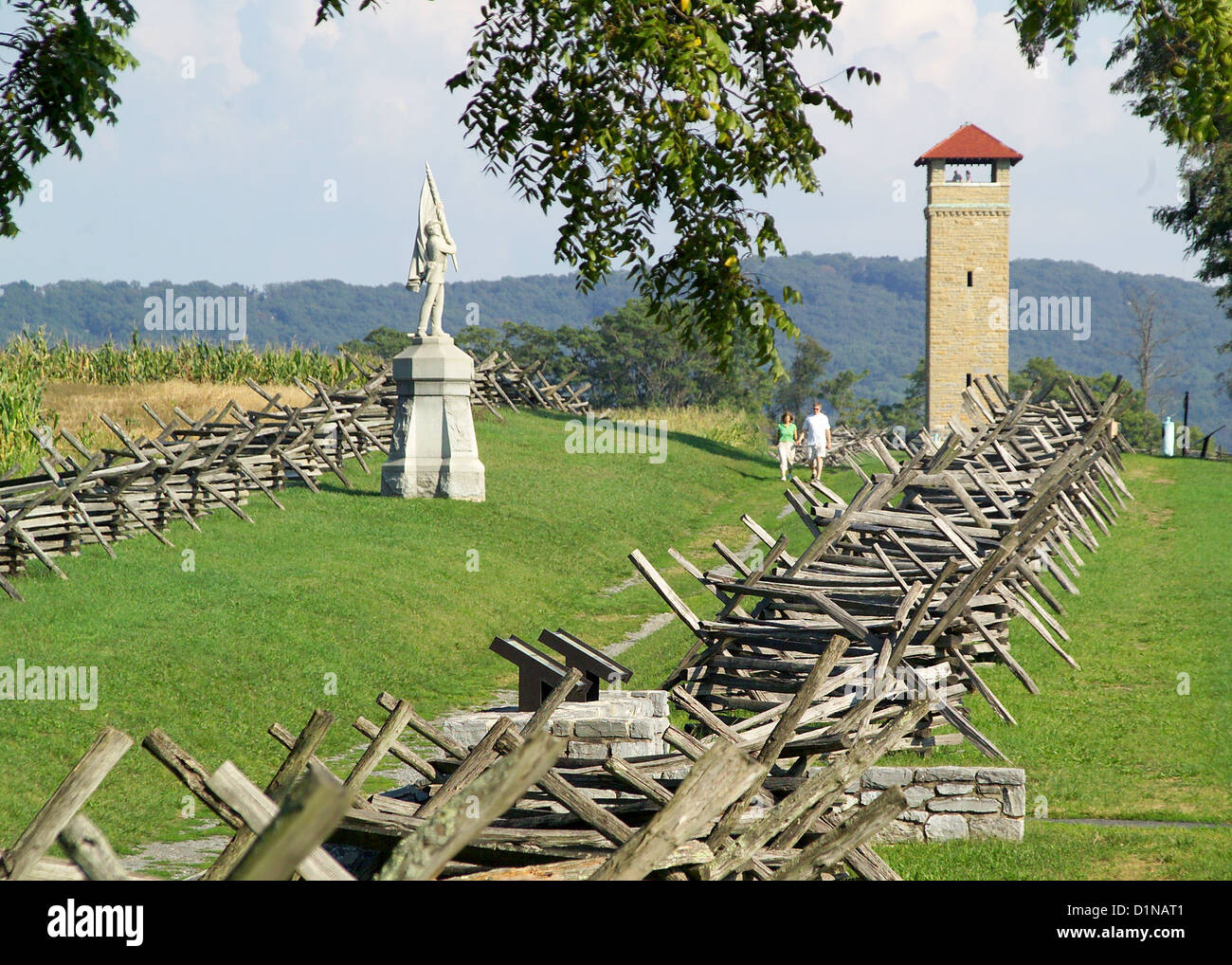 Antietam National Battlefield Maryland  Walking Bloody Lane Stock Photo