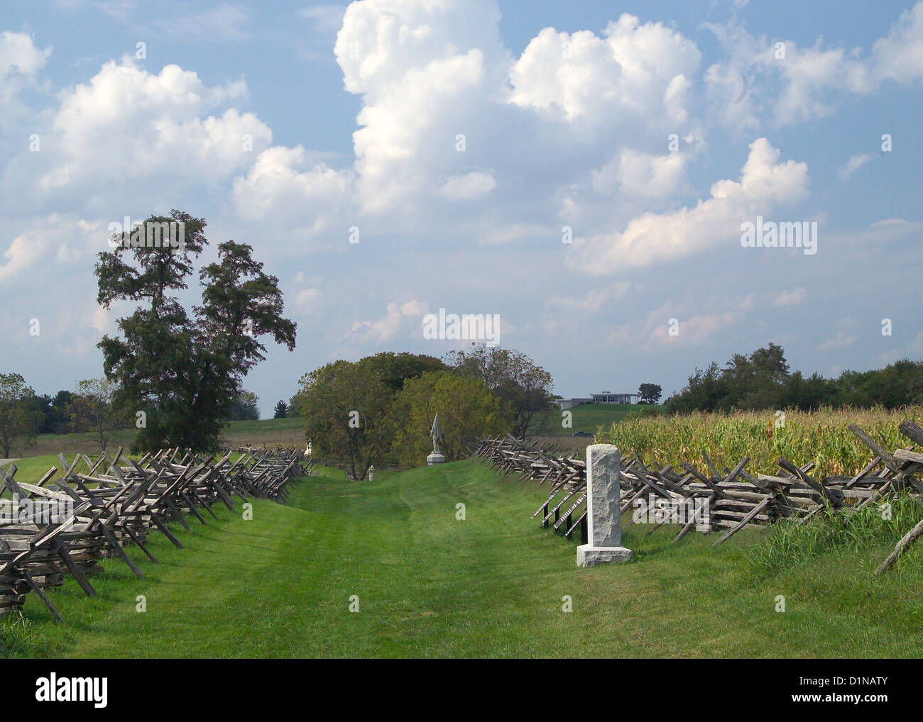 Antietam National Battlefield Maryland  Bloody Lane at Antietam Stock Photo