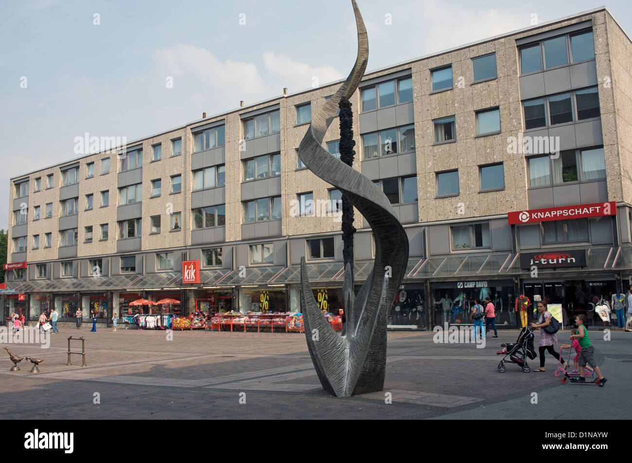 Residential apartments and shops, Bottrop, North RhineWestphalia, Germany Stock Photo Alamy
