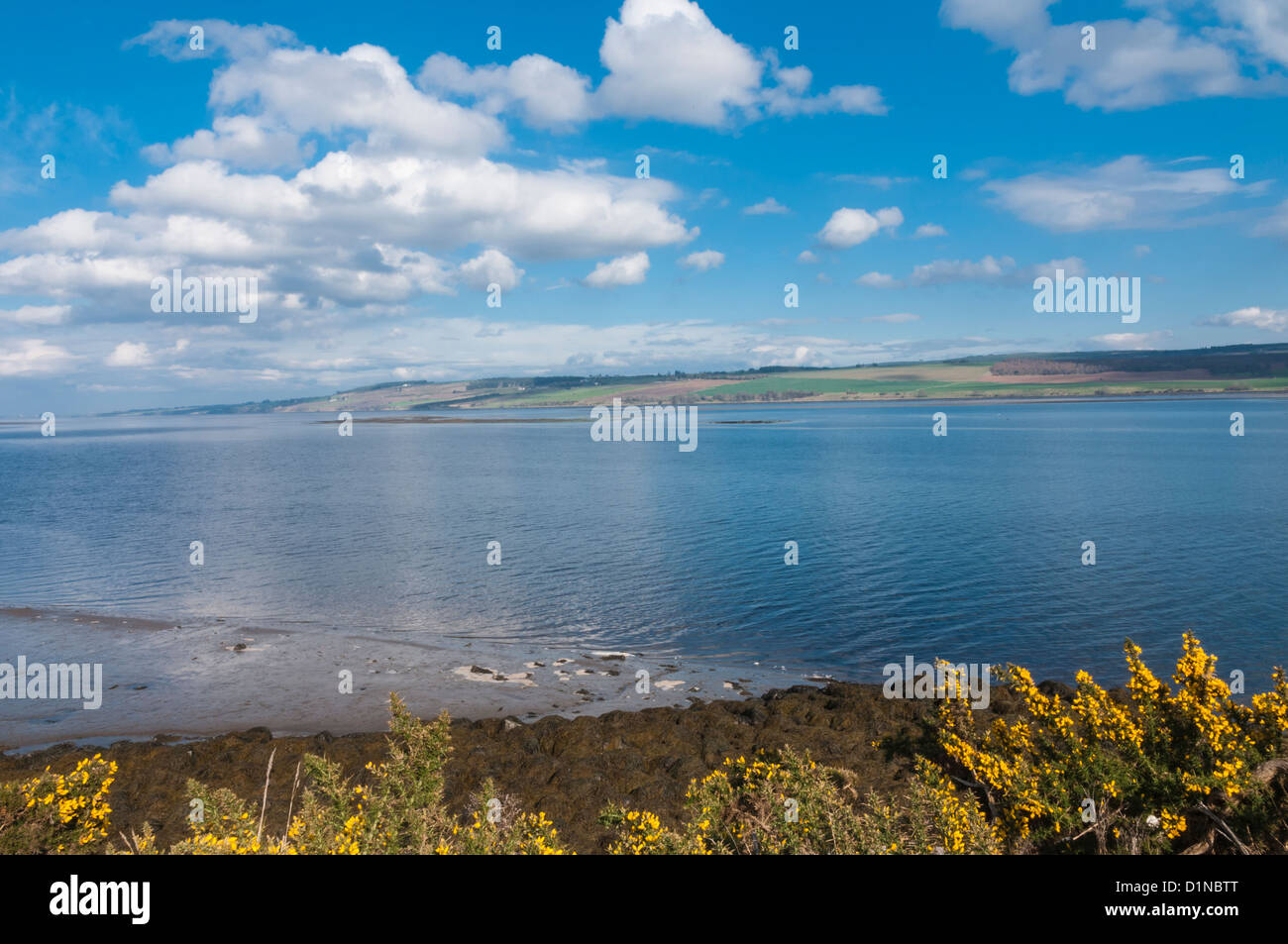 From the Cromarty Bridge looking over Cromarty Firth nr Dingwall Ross & Cromarty Highland Scotland Stock Photo