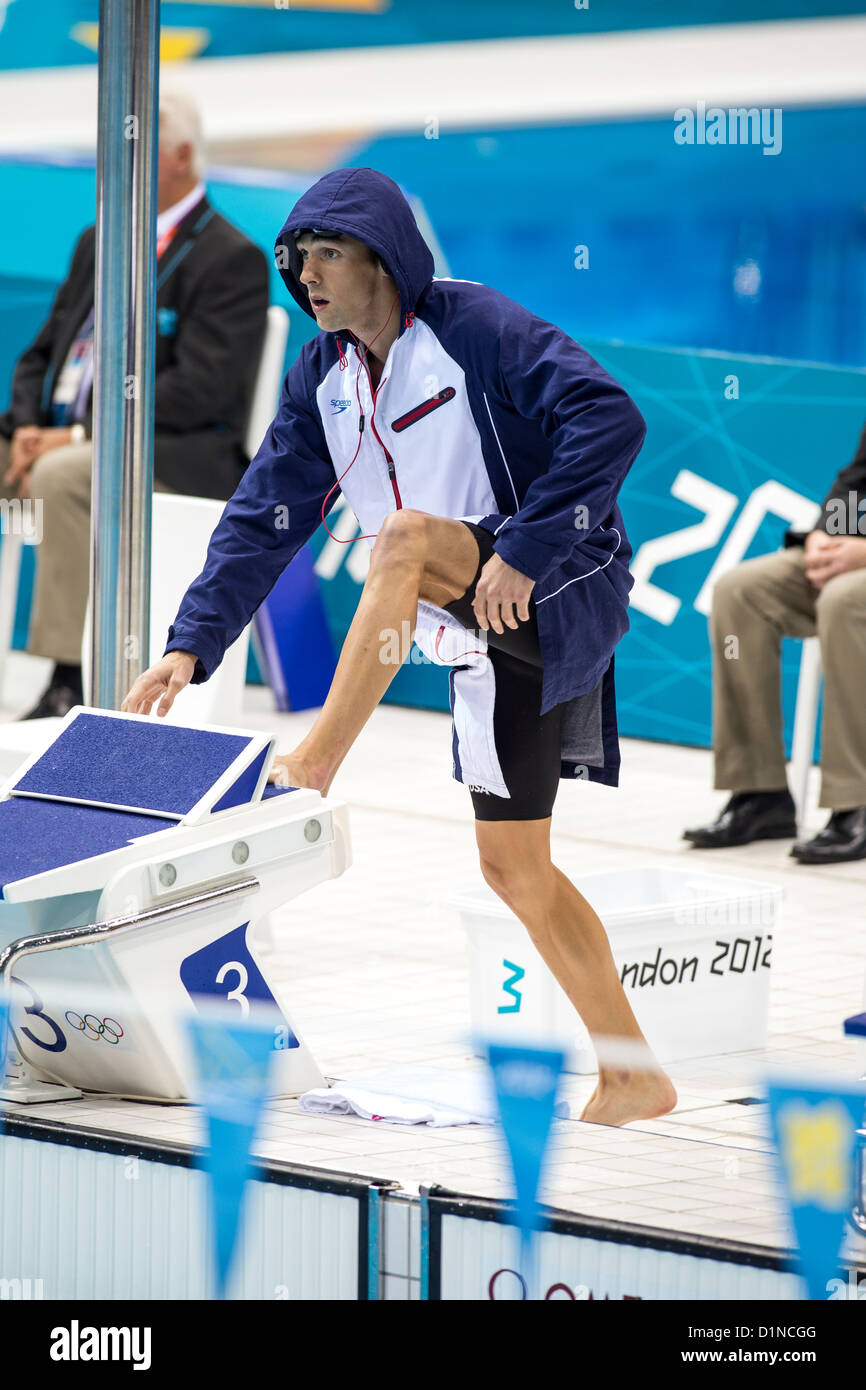Michael Phelps (USA) at the 2012 Olympic Summer Games, London, England. Stock Photo