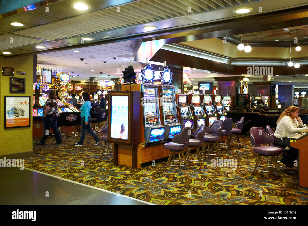 slot and video game machines in a casino in downtown Las Vegas Nevada USA Stock Photo