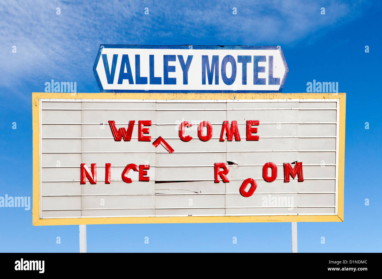 A Very Run Down Motel Sign in Nevada, USA Stock Photo