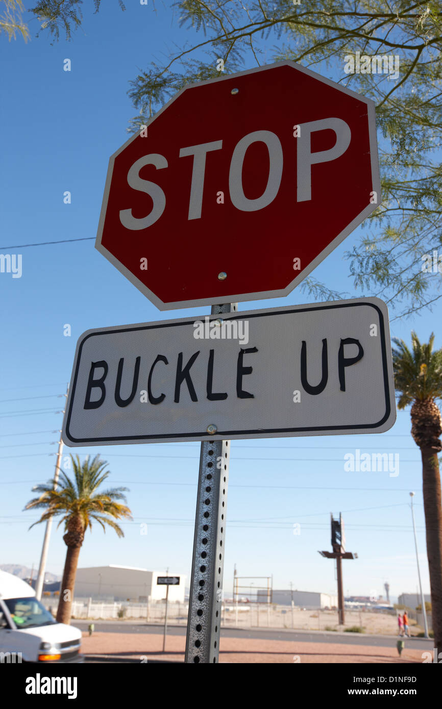 Buckle up sign hi-res stock photography and images - Alamy