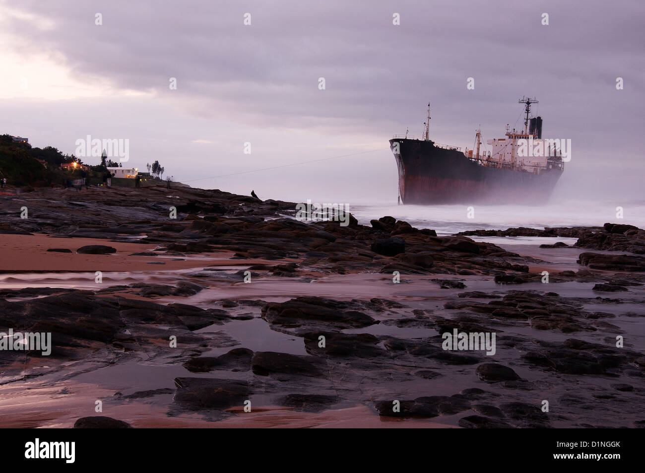 The Phoenix vessel which ran aground near Salt Rock after a cold front had passed through KZN resulting in adverse weather. Stock Photo