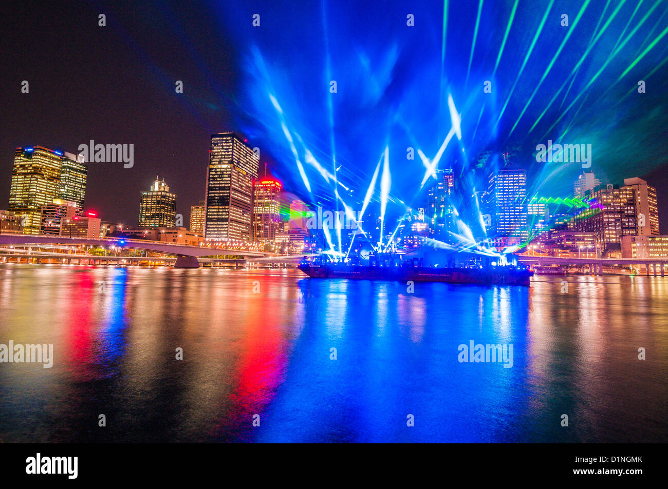 Brisbane southbank city brisbane river southbank night southbank night lights hires stock