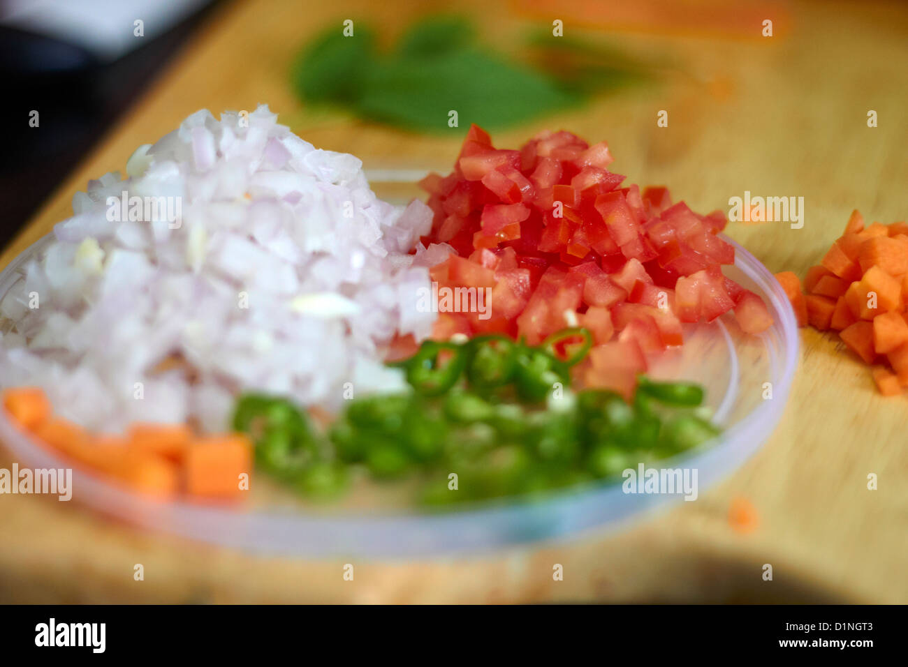 Chopped vegetables. Stock Photo