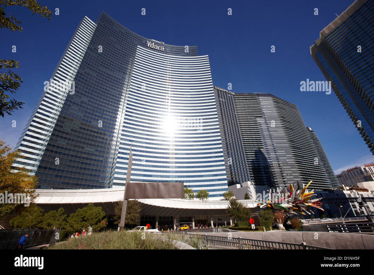 vdara condo hotel and spa and cosmopolitan hotel and casino Las Vegas Nevada USA Stock Photo
