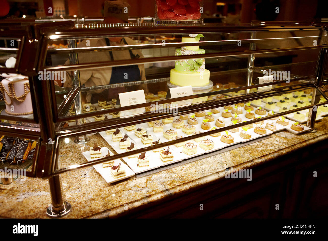 dessert pastry selection at the buffet at the bellagio hotel and casino