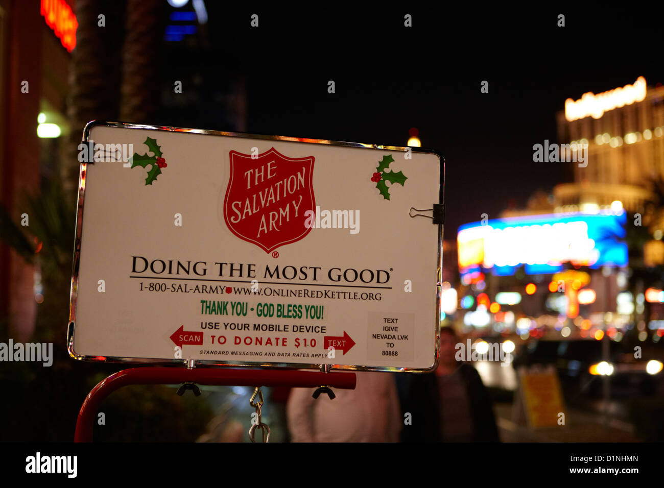 the salvation army christmas collection point on the Las Vegas boulevard Nevada USA Stock Photo