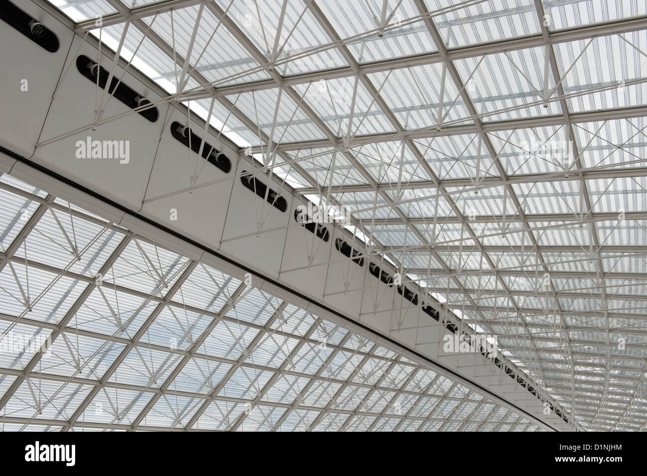 Steel and glass roof of terminal 2. Charles De Gaulle airport, Paris, France Stock Photo Alamy