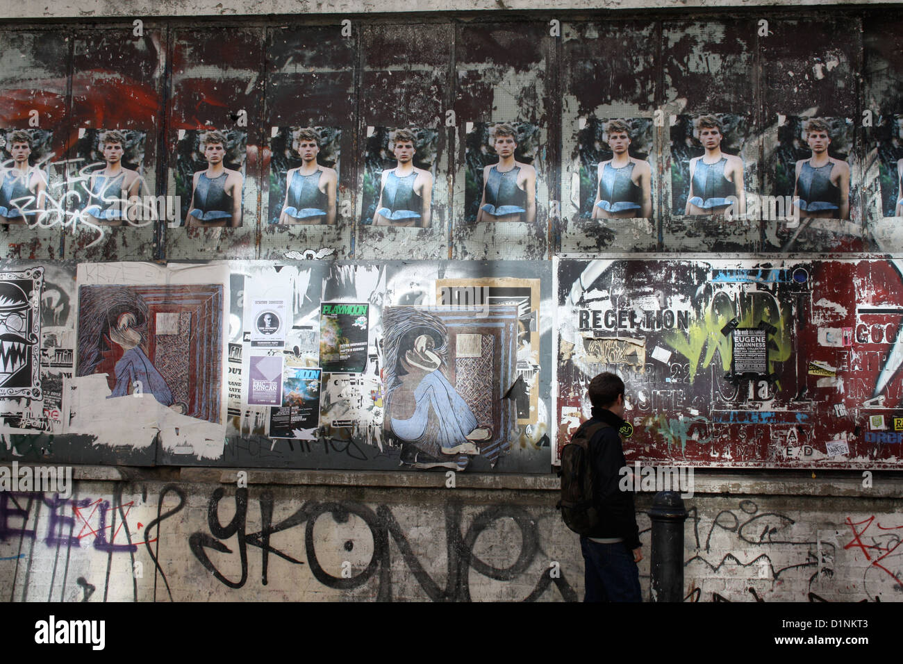 Posters and graffiti in Brick Lane, east London Stock Photo Alamy