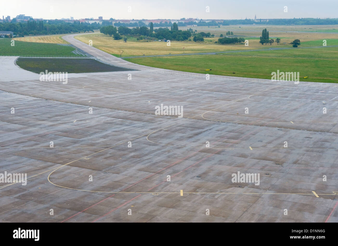 Berlin, Germany, view over the airfield of the disused Tempelhof airport Stock Photo