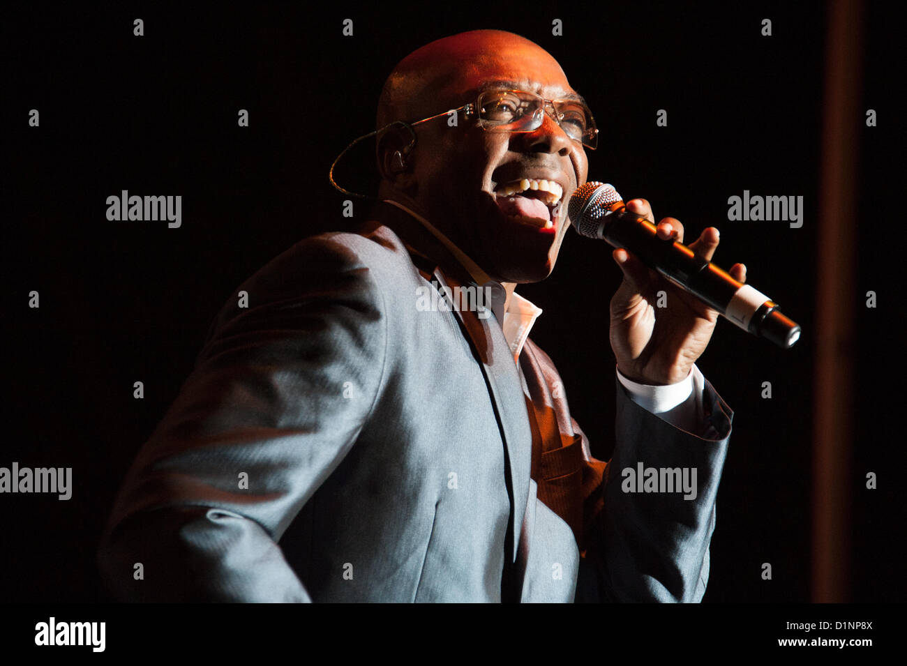 LINCOLN, CA - December 31: Larry Braggs with Tower of Power brings in the New Year at Thunder Valley Casino Resort in Lincoln, California on December 31, 2012 Stock Photo