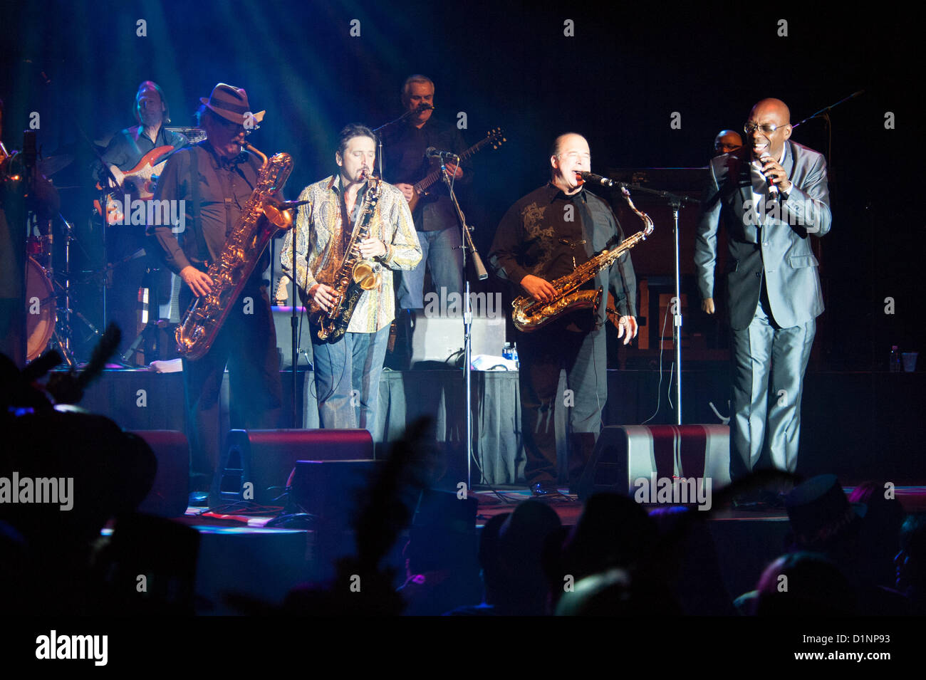 LINCOLN, CA - December 31: Tower of Power brings in the New Year at Thunder Valley Casino Resort in Lincoln, California on December 31, 2012 Stock Photo