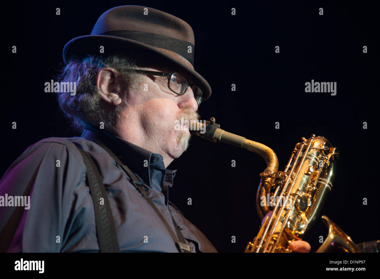 LINCOLN, CA - December 31: Stephen Kupka with Tower of Power brings in the New Year at Thunder Valley Casino Resort in Lincoln, California on December 31, 2012 Stock Photo
