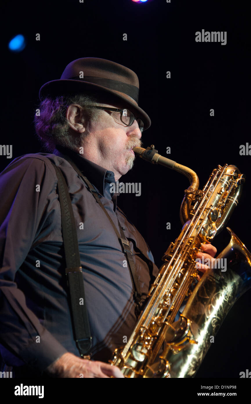 LINCOLN, CA - December 31: Stephen Kupka with Tower of Power brings in the New Year at Thunder Valley Casino Resort in Lincoln, California on December 31, 2012 Stock Photo