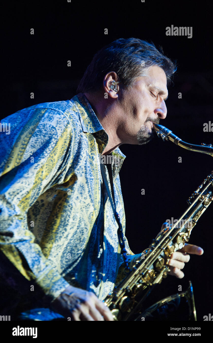 LINCOLN, CA - December 31: Tom E. Politzer with Tower of Power brings in the New Year at Thunder Valley Casino Resort in Lincoln, California on December 31, 2012 Stock Photo