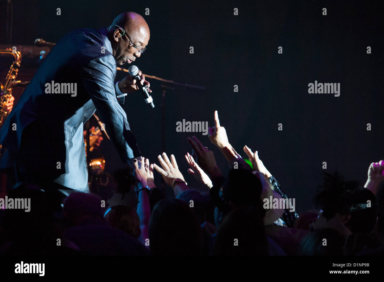 LINCOLN, CA - December 31: Larry Braggs with Tower of Power brings in the New Year at Thunder Valley Casino Resort in Lincoln, California on December 31, 2012 Stock Photo