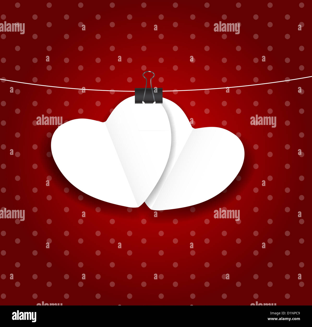 Valentines day paper heart backgroung, vector illustration Stock Photo ...
