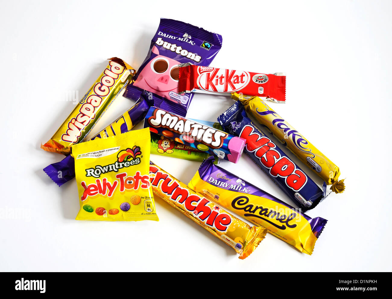 assorted chocolate bars Stock Photo