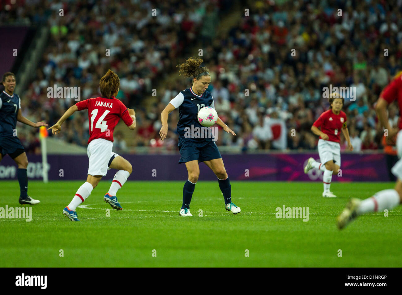 Lauren Cheney (USA)-USA wins gold over Japan in Women's Football (soccer) at the Olympic Summer Games, London 2012 Stock Photo