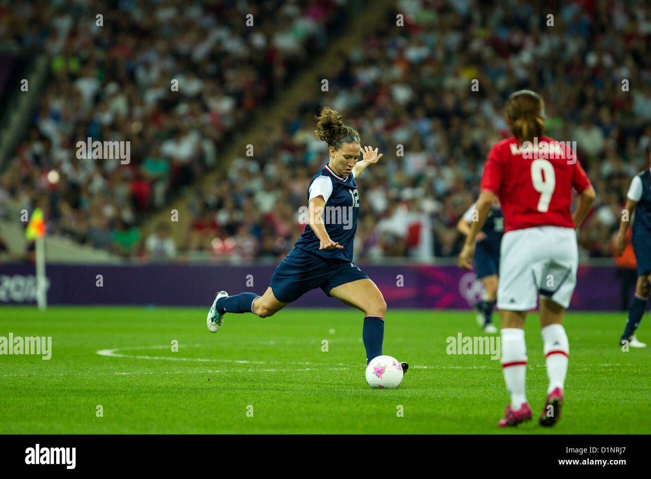Lauren Cheney (USA)-USA wins gold over Japan in Women's Football (soccer) at the Olympic Summer Games, London 2012 Stock Photo
