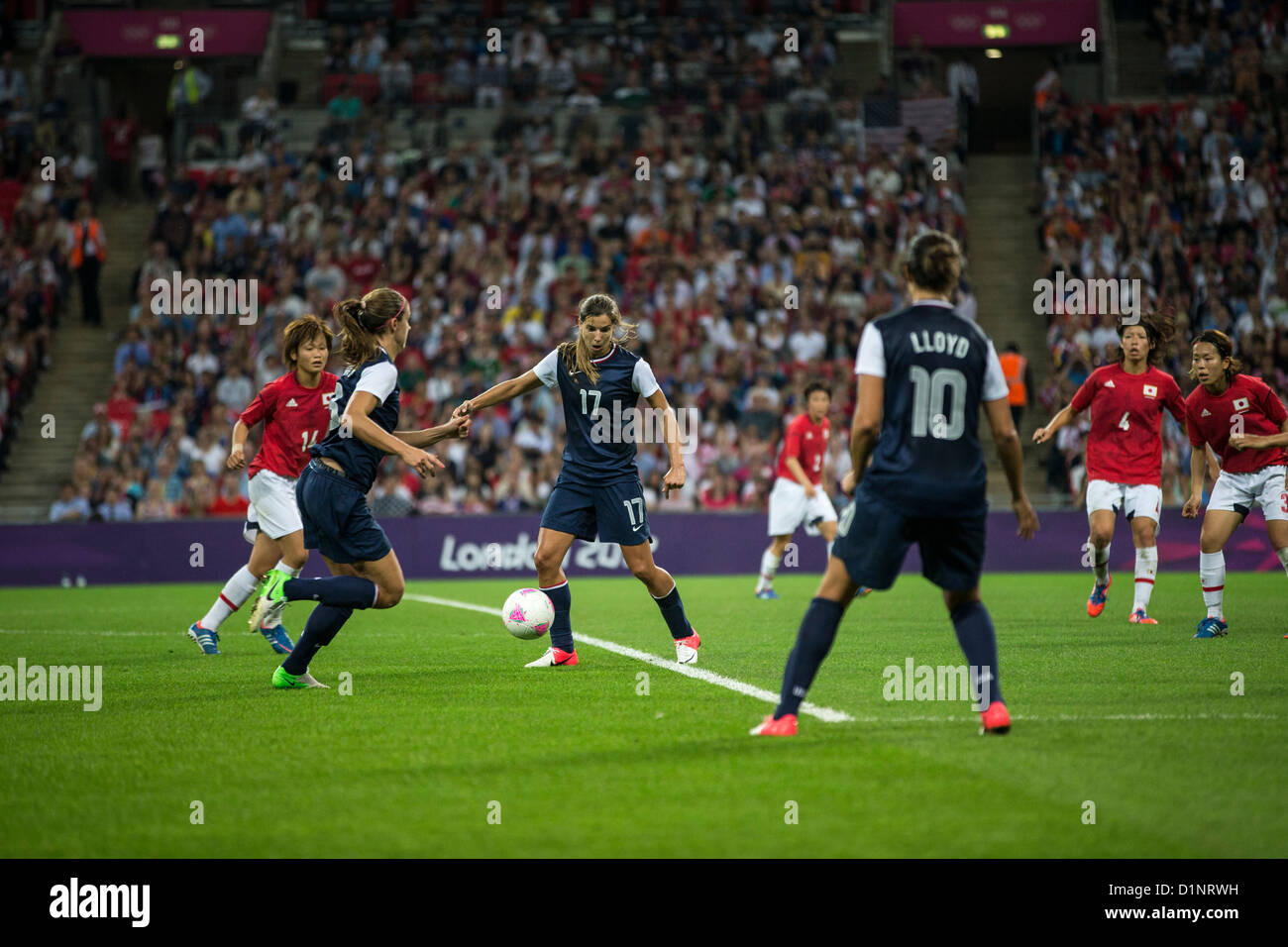 Tobin Heath (USA)-17-USA wins gold over Japan in Women's Football (soccer) at the Olympic Summer Games, London 2012 Stock Photo