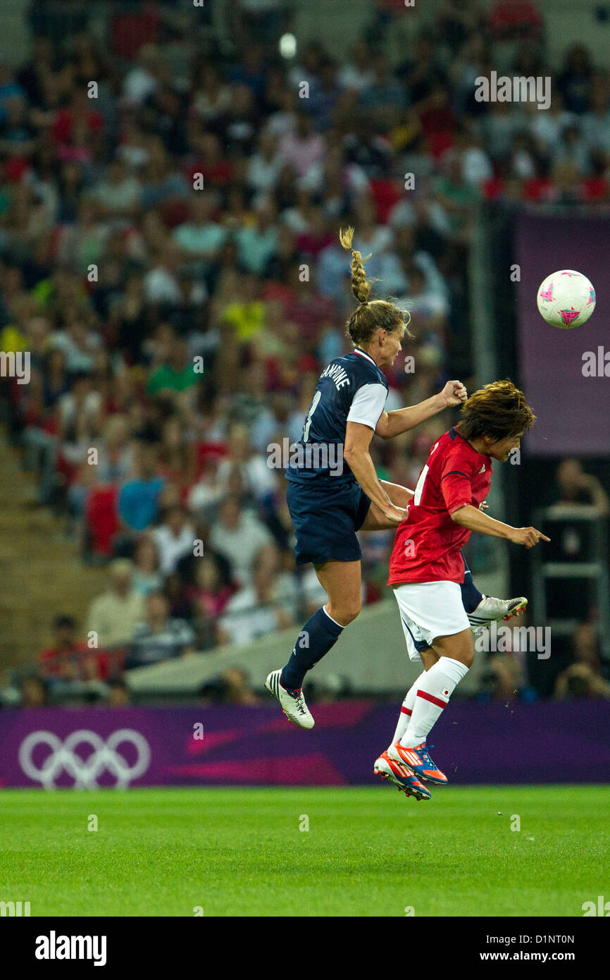 Christie Rampone (USA)-3, -USA wins gold over Japan in Women's Football (soccer) at the Olympic Summer Games, London 2012 Stock Photo