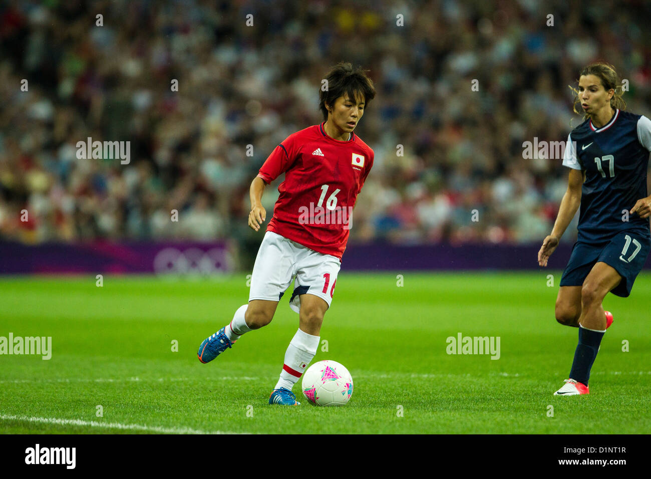 Mana Iwabuchi (JPN)-USA wins gold over Japan in Women's Football (soccer) at the Olympic Summer Games, London 2012 Stock Photo