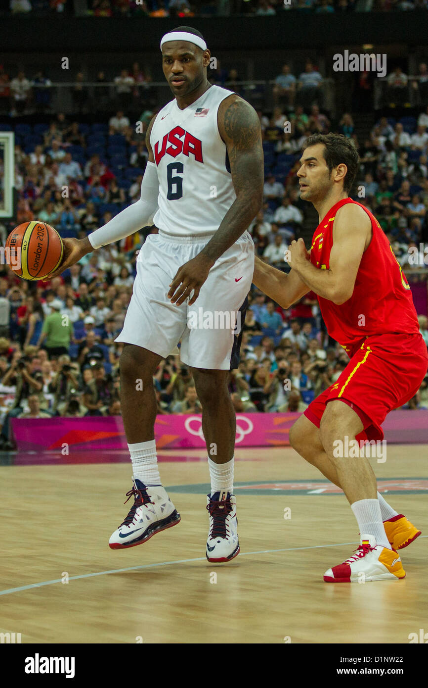 Lebron James (USA) competing in the Gold Medal Men's Basketball Game at the  Olympic Summer Games, London 2012 Stock Photo - Alamy