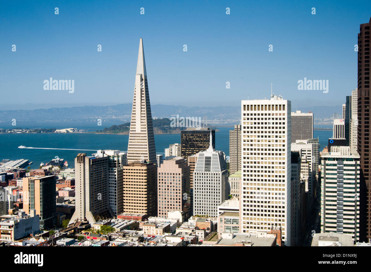 San Francisco skyline and the TransAmerica Building, San Francisco, California, USA Stock Photo