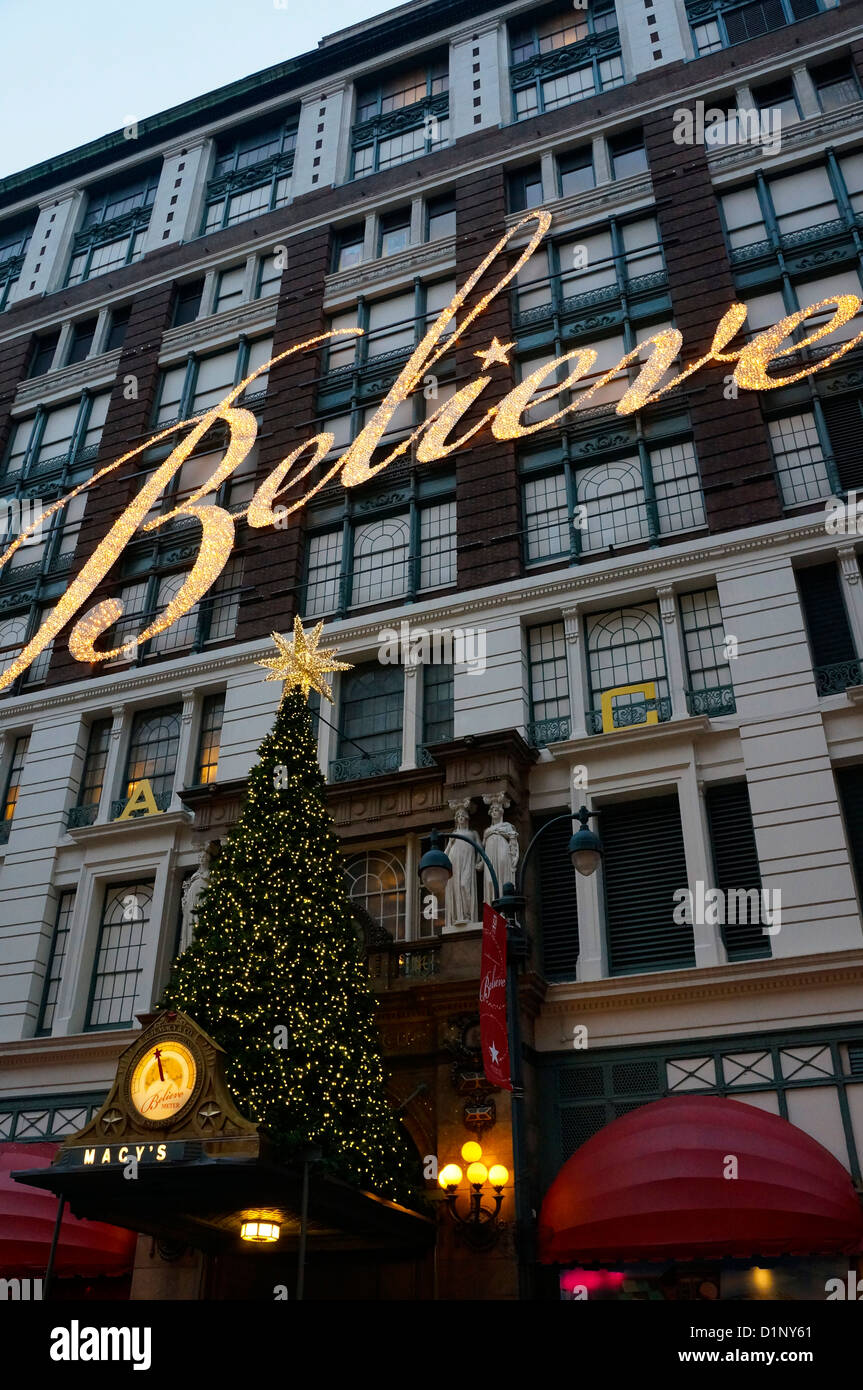 Macy's store in Manhattan at Christmas, New York City, NY Stock Photo