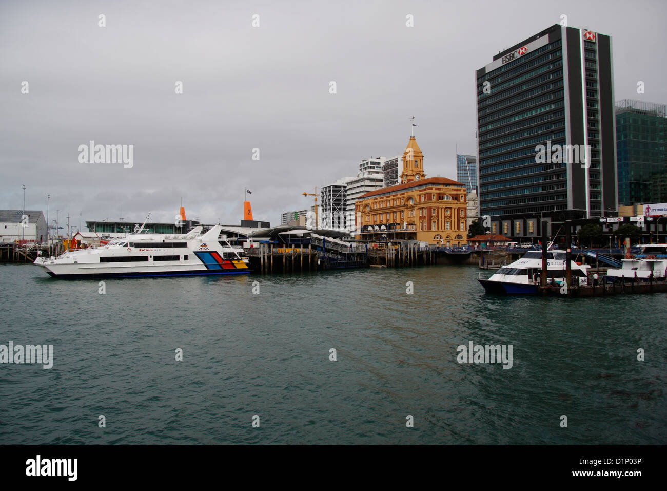 Ferry berth for Devonport, a suburb of Auckland. Stock Photo