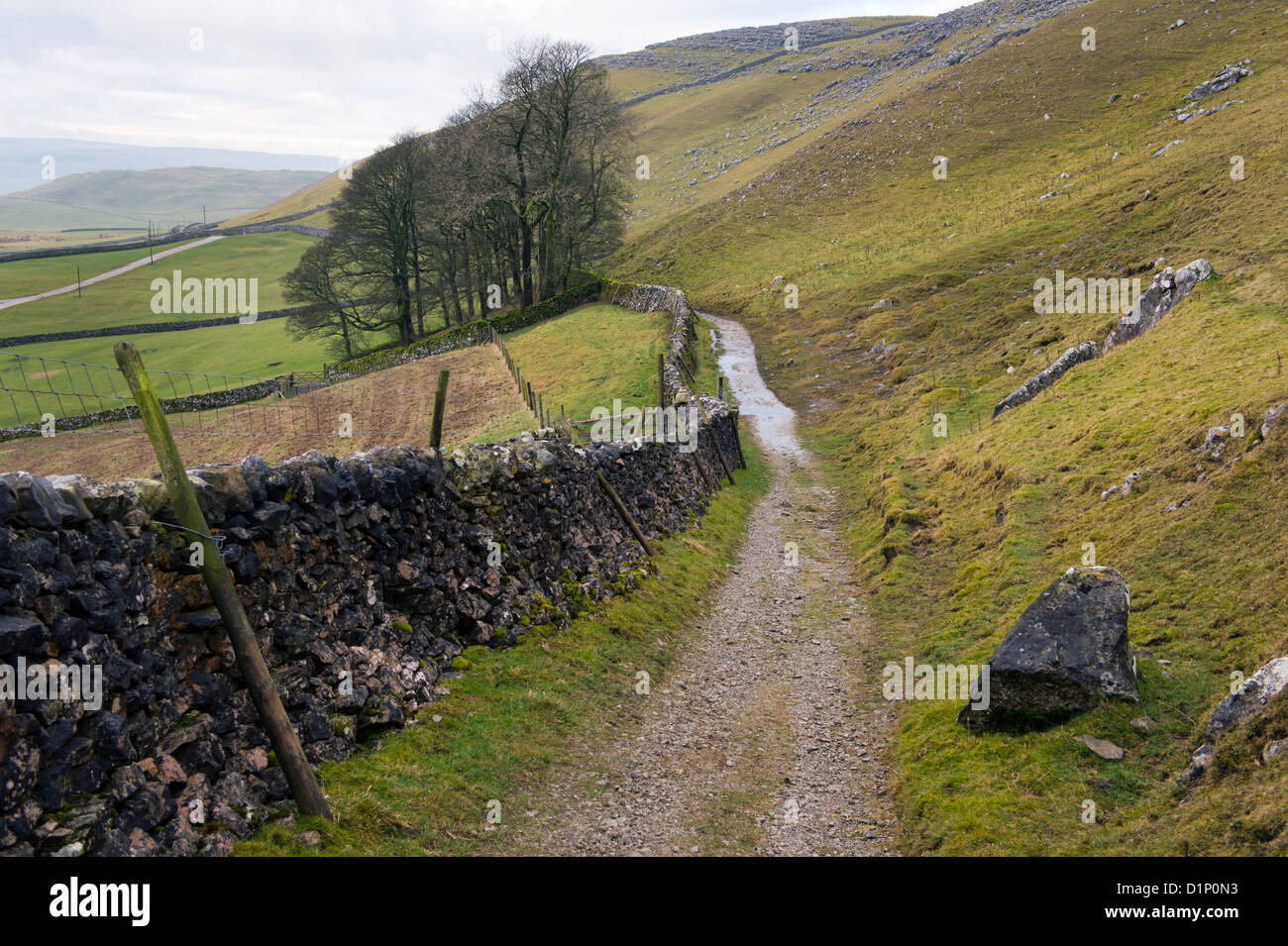 The new Pennine Bridleway loop at Stockdale Lane, near Settle, North Yorkshire, UK. Stock Photo