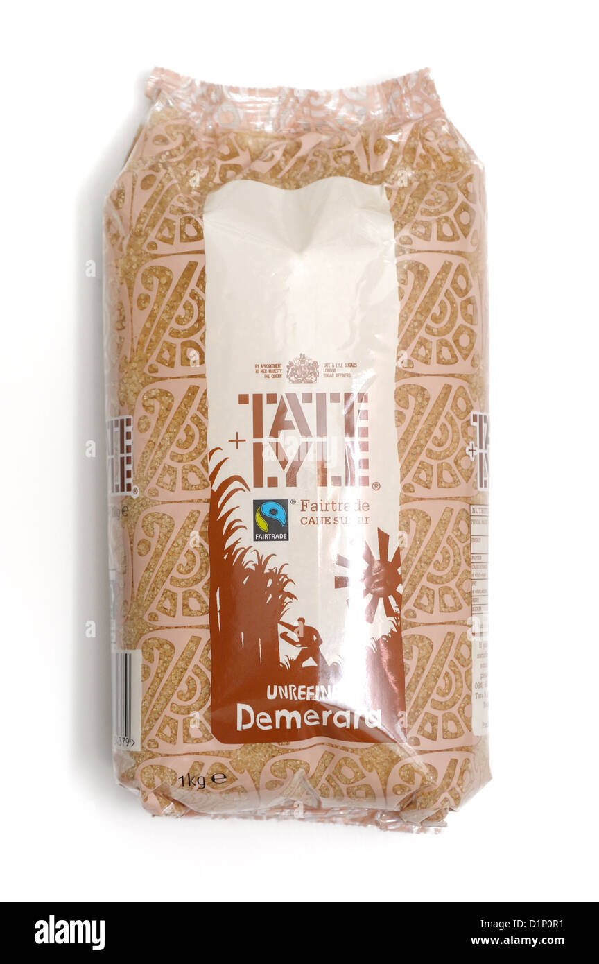 Tate and lyle unrefined demerara brown sugar bag Stock Photo