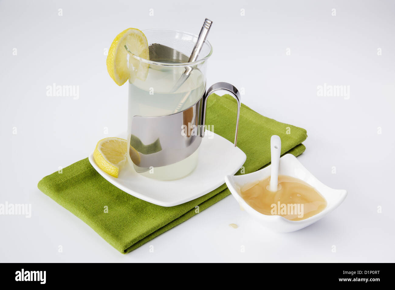 soothing drink of hot lemon and honey Stock Photo Alamy