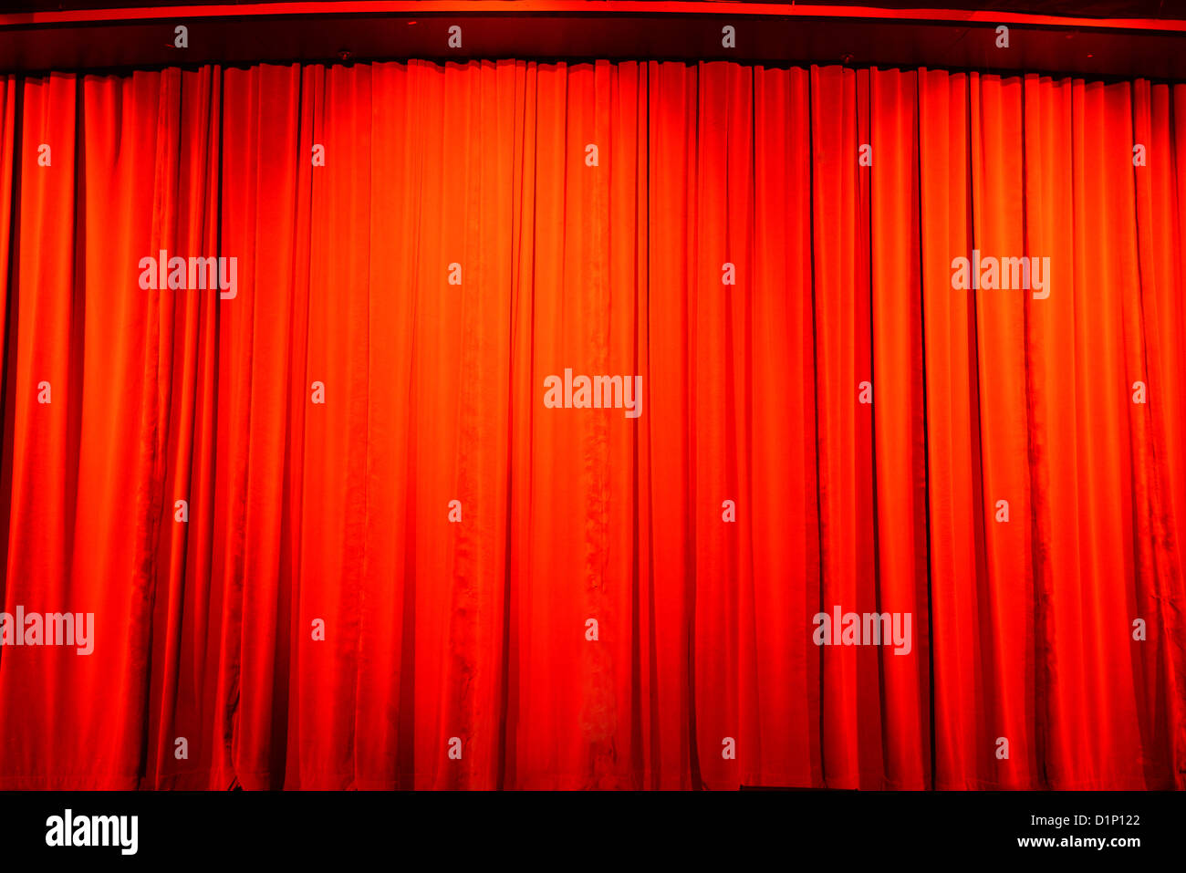 Safety curtain in Footlights Lounge aboard P&O Oceana Cruise Ship, North Sea, Europe Stock Photo