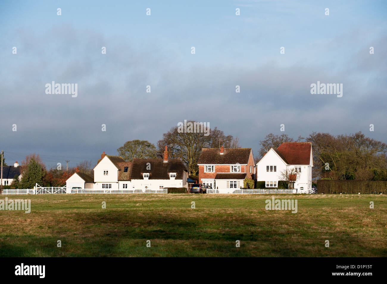 Houses in Matching Green Village Stock Photo Alamy