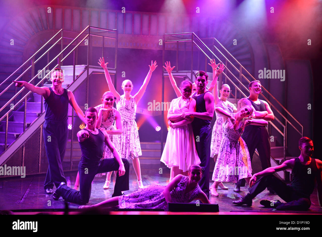 Encore dance troupe performing in Footlights Lounge aboard P&O Oceana