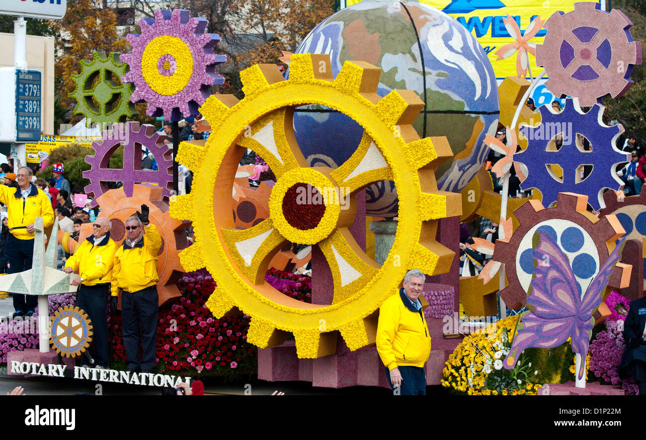 Rotary International float "All the Places We Go!" during the 124th Rose  Parade on Colorado Blvd. in Pasadena,California on Tuesday, Jan. 1, 2012  Stock Photo - Alamy